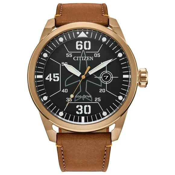 Citizen Eco Drive Avion 45mm Brown Watch